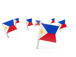 Square pins with flag of philippines