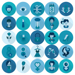 Womans Day Icon Set