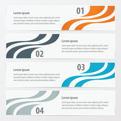 design 4 item on banner template   Orange , blue, gray color