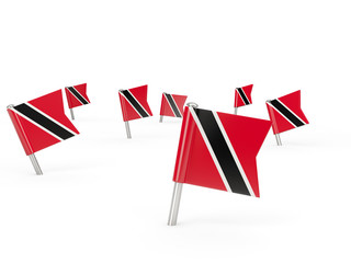 Fototapeta na wymiar Square pins with flag of trinidad and tobago