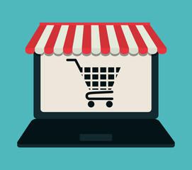 Shopping and ecommerce graphic design with icons