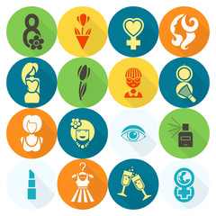 Womans Day Icon Set