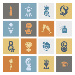 Womans Day Icon Set