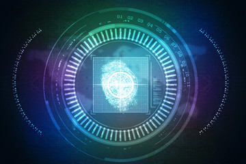 Obraz premium Fingerprint Scanning Technology Concept Illustration