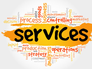 SERVICES word cloud, business concept