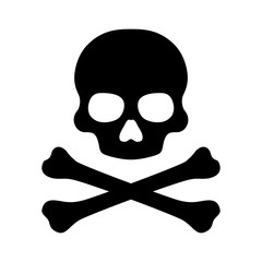 Crossbones and skull death flat vector icon for apps and games