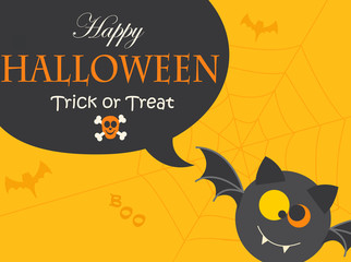 Poster, banner or background for Halloween Party Night, vector illustration.