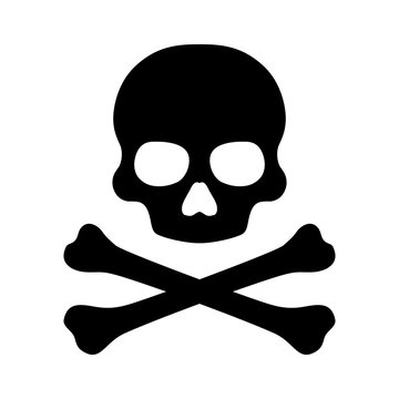 Crossbones and skull death flat vector icon for apps and games