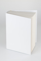 Front view of Blank book cover white isolated