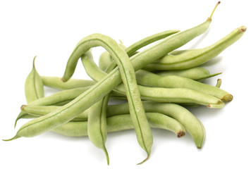 green beans on a white background