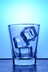 The ice in the glass