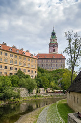 Fototapeta premium view of Cesky Krumlov castle tower