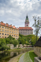 view of Cesky Krumlov castle tower