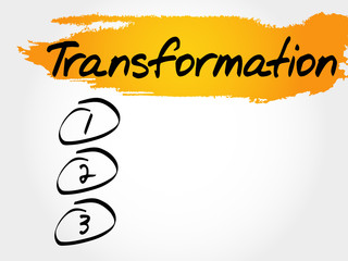 TRANSFORMATION blank list, fitness, sport, health concept