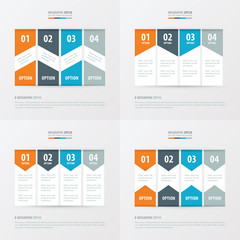 banner design 4 item Orange , blue, gray color