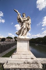 Winged Statue with cross on the Sant Angelo Bridge