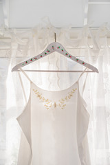 White dress on clothes hanger