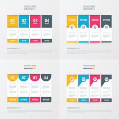 4 item  vector banner design yellow, blue, pink color