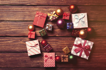 Christmas baubles and gifts