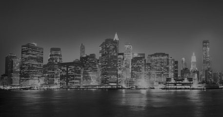 Fototapeta na wymiar New York City Panorama Night Concept