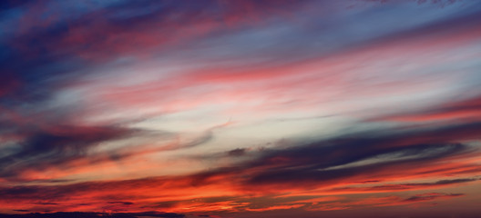 beautiful dramatic sky at sunset