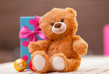 teddy bear with gift