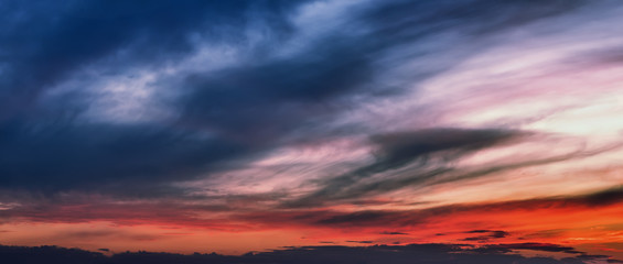 beautiful dramatic sky at sunset