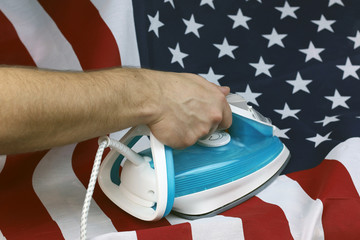 ironed Crumpled US flag