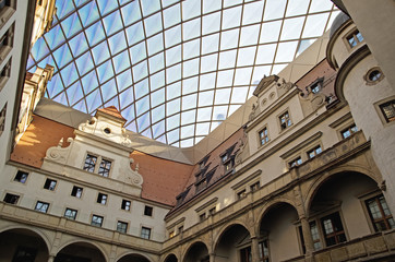 Interior of Royal Palace (Residenzschloss) with cristal dome.Dresden,Germany