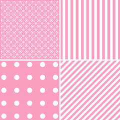 Set of four cute vector backgrounds.