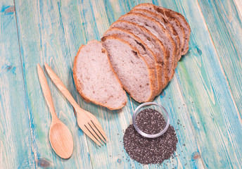 Multigrain Whole Grain Bread and chia seeds