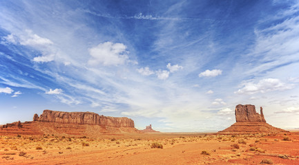 Panoramic photo of Monument Valley, Utah, USA.