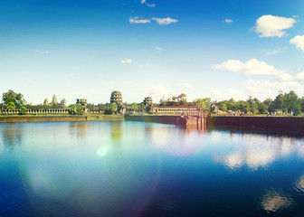 Fototapeta premium Ancient Cambodian Temple Ruin Angkor Wat Rural Concept