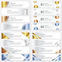 gold, bronze, silver, blue color banner pack