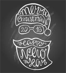 Face Santa Claus in hipster style 