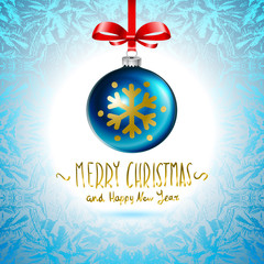 Christmas ball, Christmas tree decorations. vector. blue