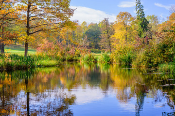 Fototapeta na wymiar Beautiful pond in the city Park, Park 