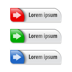 Glossy arrow sign on a template metallic slider