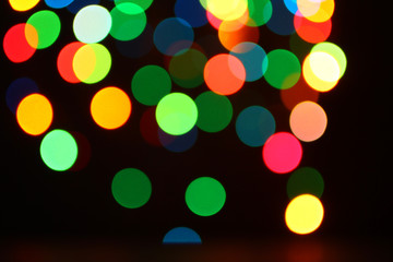 Background of Christmas lights garlands