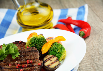 Delicious grilled beef steakes