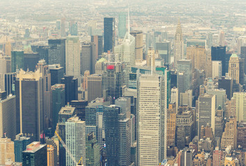 Obraz premium Midtown Manhattan as seen from helicopter