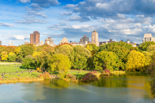 Stunning landscape of Central Park in foliage season, New York C