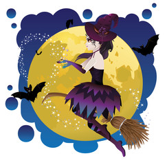 Witch and Full Moon