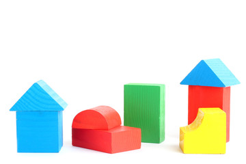 Designer cubes isolated on white background
