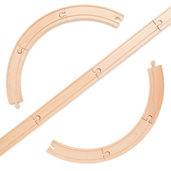 Wooden railroad track