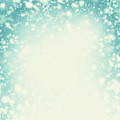 Snow Christmas Abstract Background - Festive lights, snowflakes