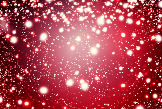 Christmas Red  abstract background with stars and galaxy.