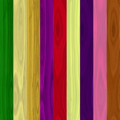 Vibrant colorful wooden fence or background with each plank a different colour