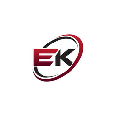 Modern Initial Logo Circle EK