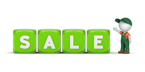 3d rendered word SALE.